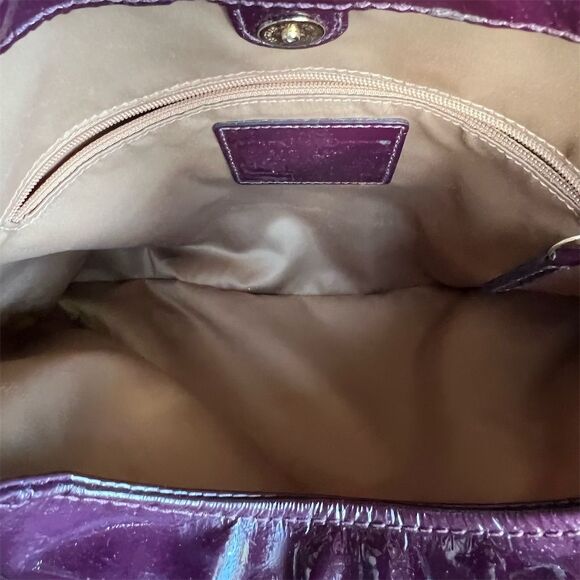 COACH Burgundy/Purple Patent Leather Madison Shoulder Bag & Wallet Set AUTHENTIC - Picture 15 of 16